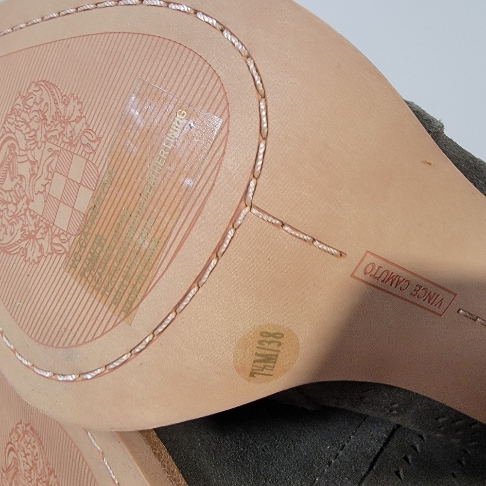 Vince Camuto Green Suede Boots Western Perforated Pointed Toe Size 7.5 - Picture 12 of 15